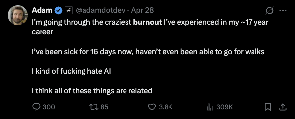 Adam on burnout and AI
